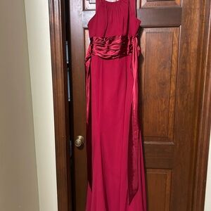 David's Bridal Ruby Red Maxi Dress